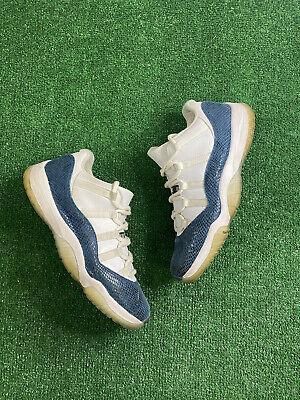 shopping time נעליים  Nike Air Jordan 11 Retro Low ‘Navy Snakeskin’ 2019 Size 11 White/Blue CD6846-102