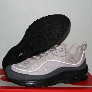 Nike Air Max 98 Vast Grey Running Shoes Mens 9 640744-111 White Dark Grey New