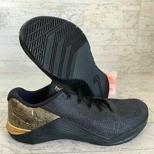 Nike Mens Metcon 5 X Training Shoes Black Metallic Gold SZ 11 AT3144-070