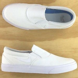 shopping time נעליים  Nike SB Charge Slip On Triple White Casual Skating Sneakers CT3523-100 Size