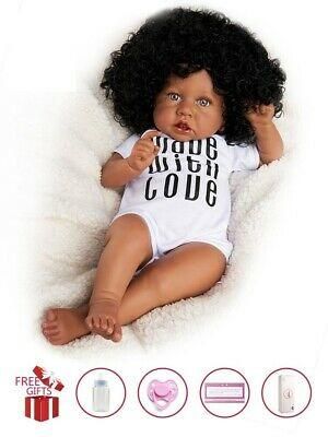 African American Reborn Baby Doll Toddler Vinyl Realistic Ethnic Doll Christmas
