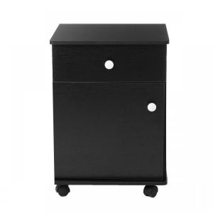 2 Drawers Mobile File Cabinet Holder Document Cabinet with 4 Casters for Business File End Table Black