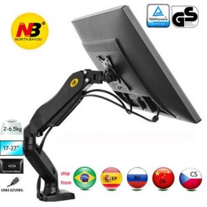 shopping time רהיטים למשרד NB F80 Monitor Laptop Stand Gas Spring  clamp grommet base PC desk holder Support 10-27&quot; Monitor