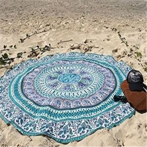 Honana WX-16 150cm Bohemian Style Thin Chiffon Beach Shawl Mat Mandala Round Silk Scarf Bed Sheet Tapestry