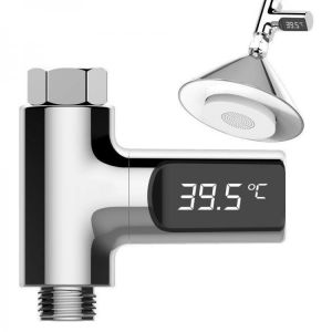 shopping time בית וגן Loskii LW-101 LED Display Home Water Shower Thermometer Flow Self-Generating Electricity Water Temperture Meter Monitor Energy Sma