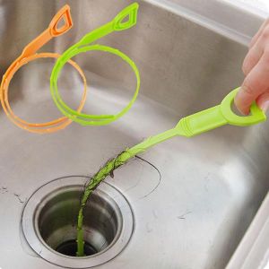 shopping time בית וגן Honana Plastic Sink Drain Dredge Pipeline Hook Hair Cleaning Tool Kitchen Cleaning Supplies