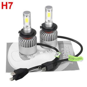 shopping time מוצרים לרכב 72W 8000LM COB LED Car Headlights Bulbs Fog Lamps H4 H7 H11 9005 9006 6500K White 2PCS