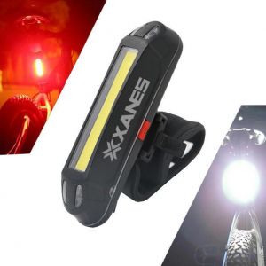 shopping time ספורט וטיולים XANES 2 in 1 500LM Bicycle USB Rechargeable LED Bike Front Light Taillight Ultralight Warning Night Light