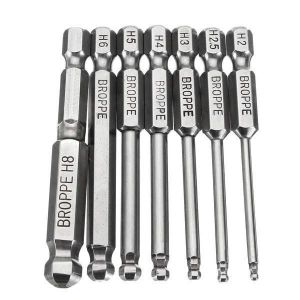 shopping time כלים לעבודה Broppe 7pcs 2/2.5/3/4/5/6/8mm 65mm Magnetic Ball Screwdriver Bits 1/4 Inch Hex Shank Screwdriver Bit