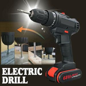 68VF Cordless Electric Drill Screw LED 2-Speed Cordless Rechargeable