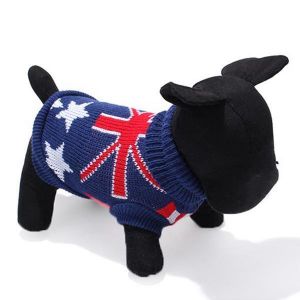 shopping time מוצרים לכלב Dark Blue UK Flag Pet Dog Knitted Breathable Sweater Outwear Apparel