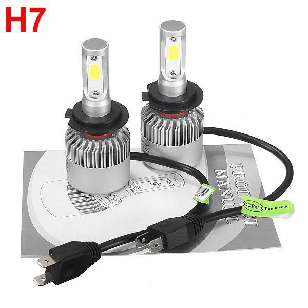 shopping time מוצרים לרכב 72W 8000LM COB LED Car Headlights Bulbs Fog Lamps H4 H7 H11 9005 9006 6500K White 2PCS